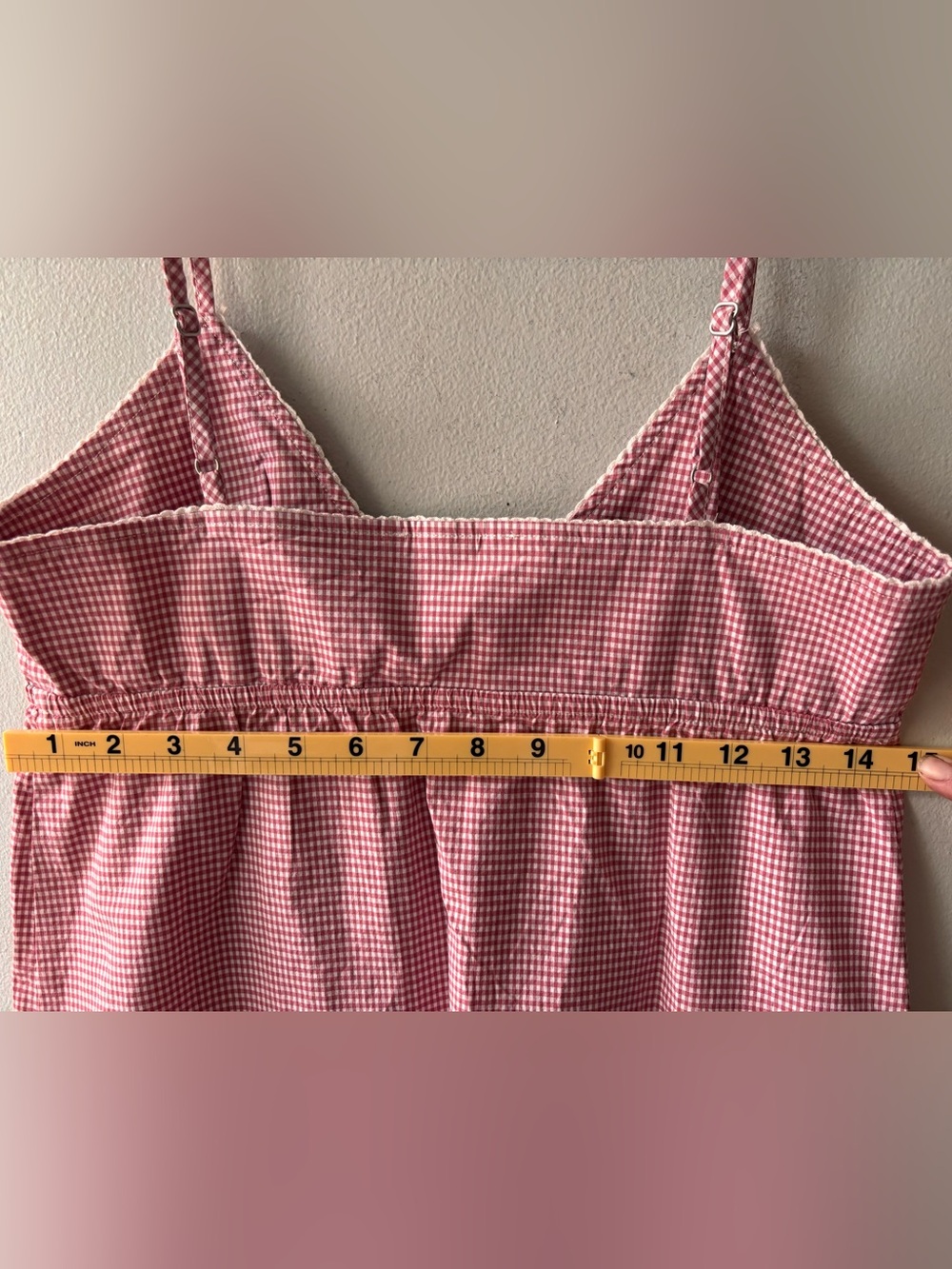 Brandy Melville Edith Red Gingham Babydoll Mini Dress Coquette - Picture 8 of 8